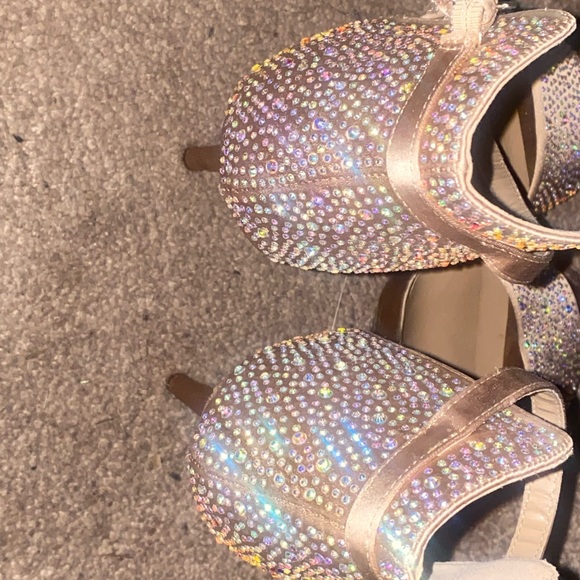 Bling Satin Heels $15 Sz 11 - Picture 2 of 3